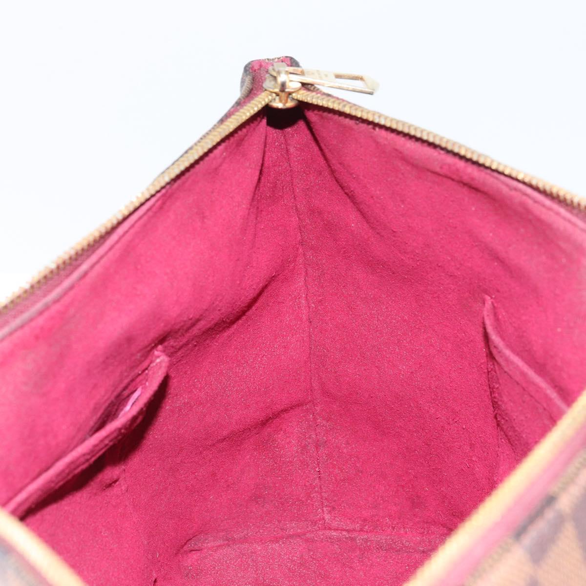 LOUIS VUITTON Damier Ebene Hyde Park Hand Bag N41015 LV Auth gh1610