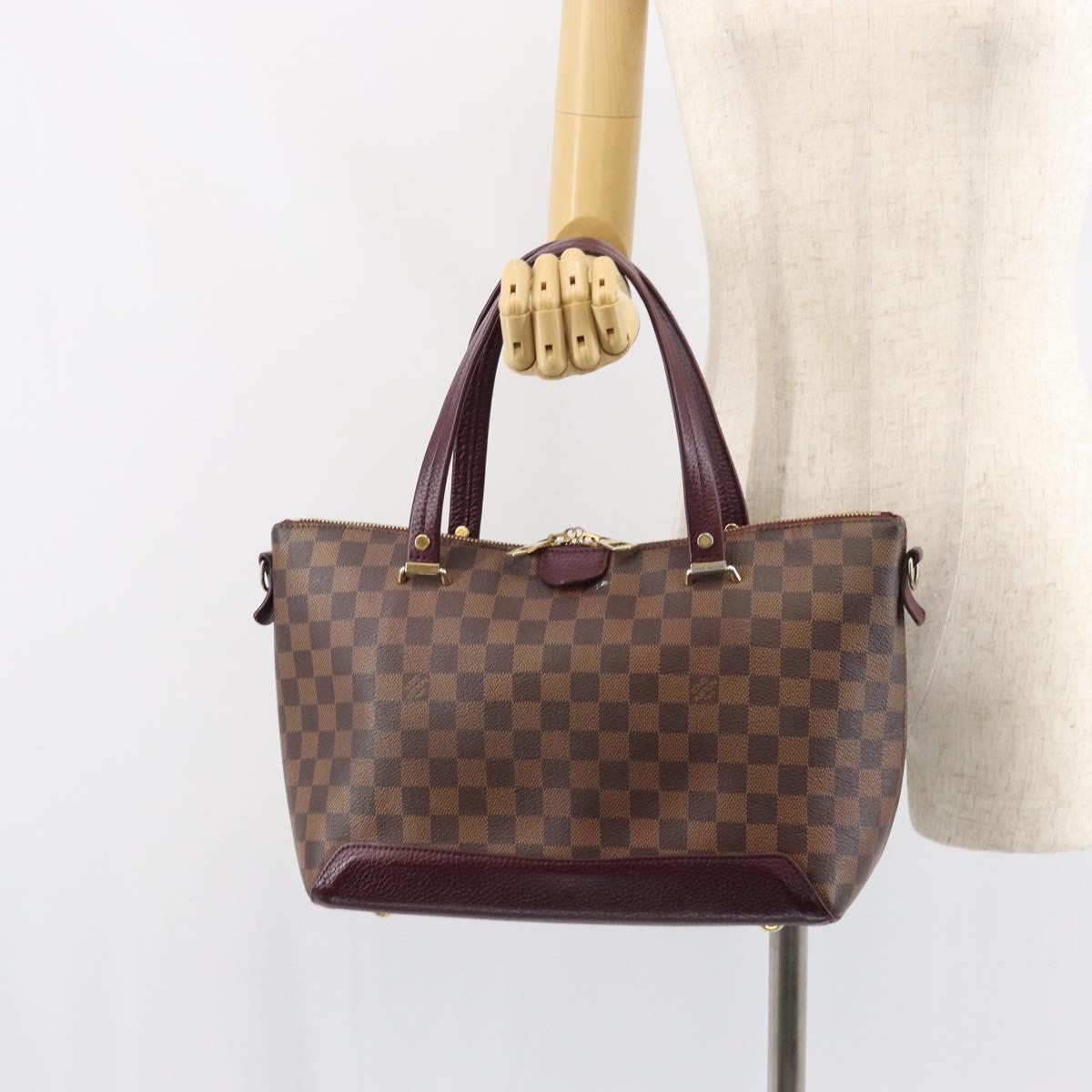 LOUIS VUITTON Damier Ebene Hyde Park Hand Bag N41015 LV Auth gh1610