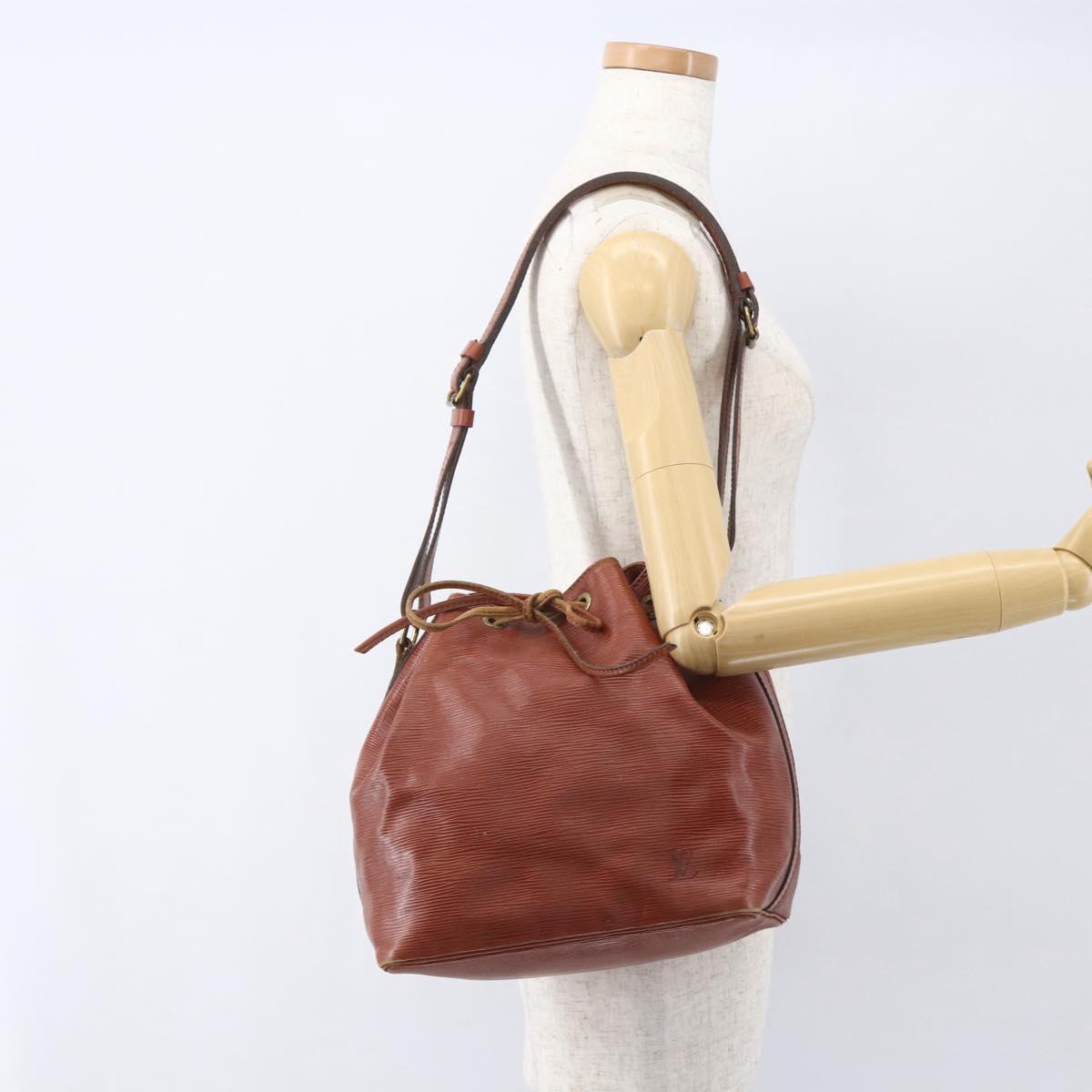 LOUIS VUITTON Epi Petit Noe Shoulder Bag Brown M44103 LV Auth gh1614