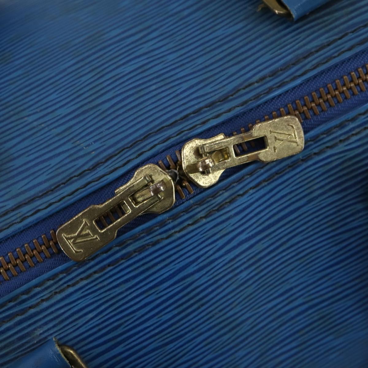 LOUIS VUITTON Epi Keepall 50 Boston Bag Blue M42965 LV Auth gh1615