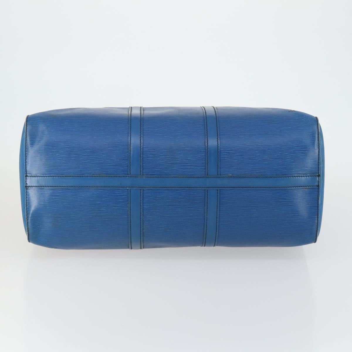 LOUIS VUITTON Epi Keepall 50 Boston Bag Blue M42965 LV Auth gh1615