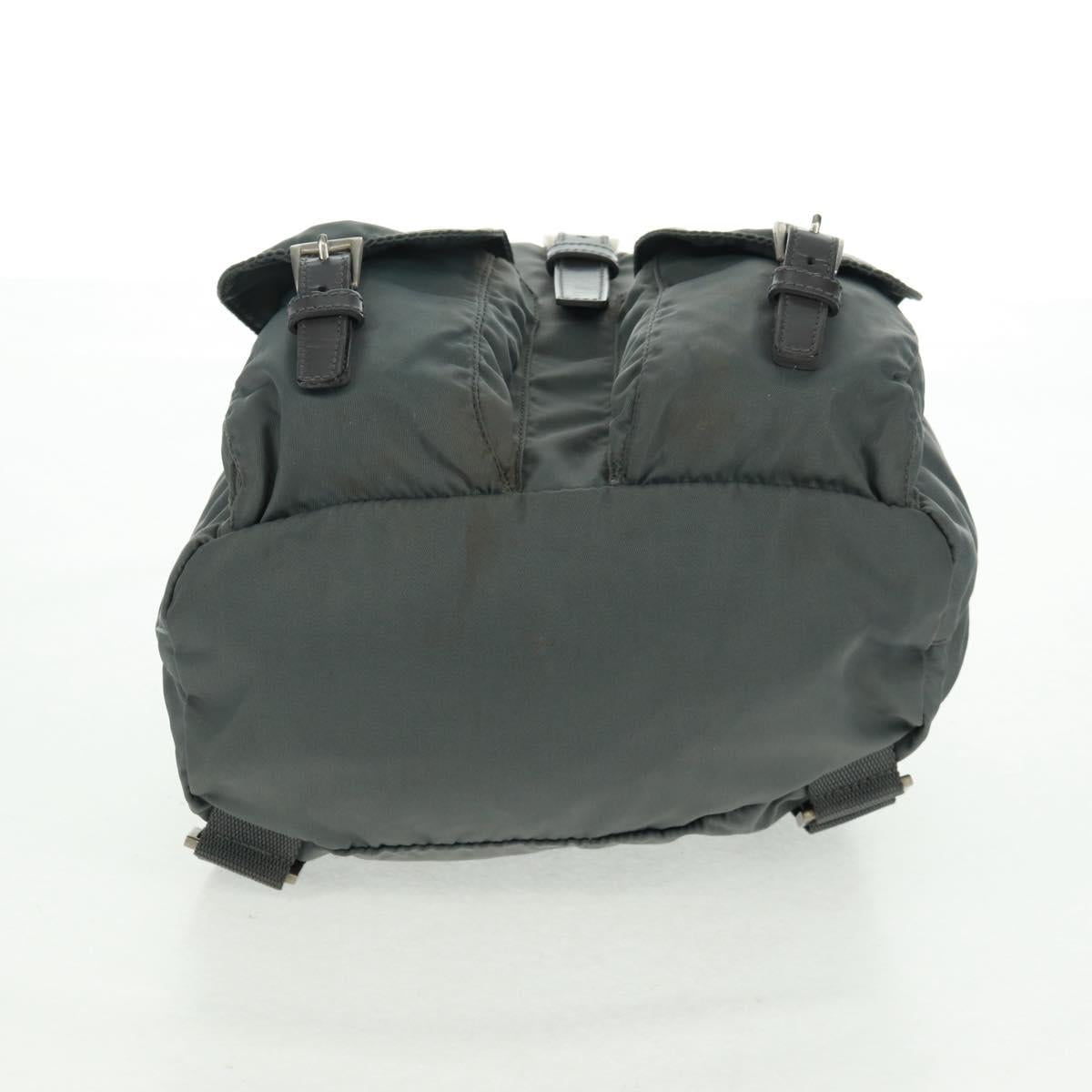 PRADA Backpack Nylon Gray Silver Auth gh1618