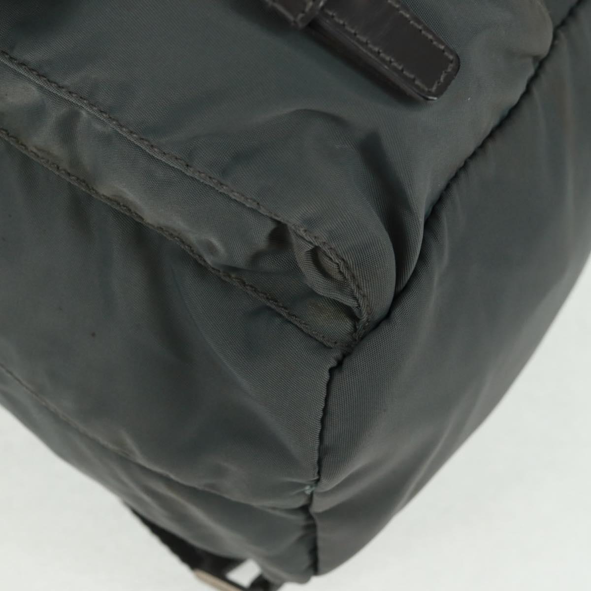 PRADA Backpack Nylon Gray Silver Auth gh1618
