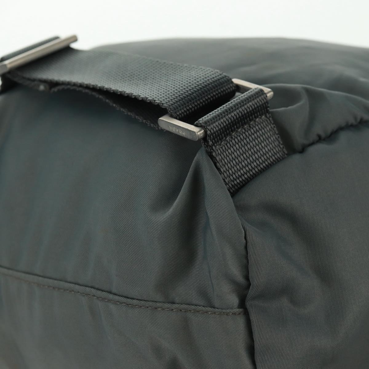 PRADA Backpack Nylon Gray Silver Auth gh1618