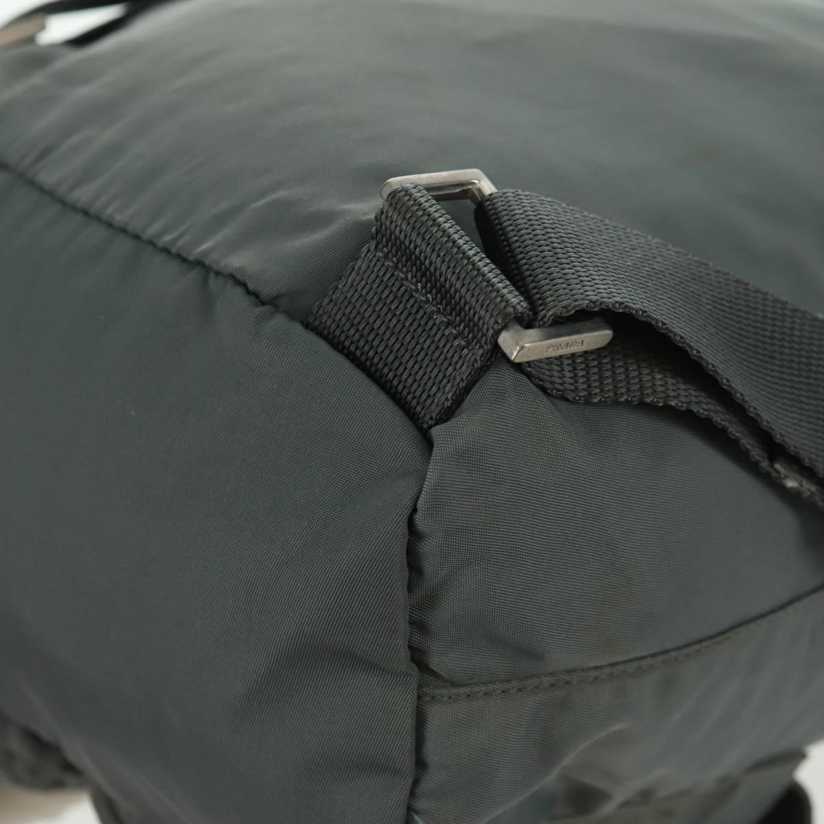 PRADA Backpack Nylon Gray Silver Auth gh1618