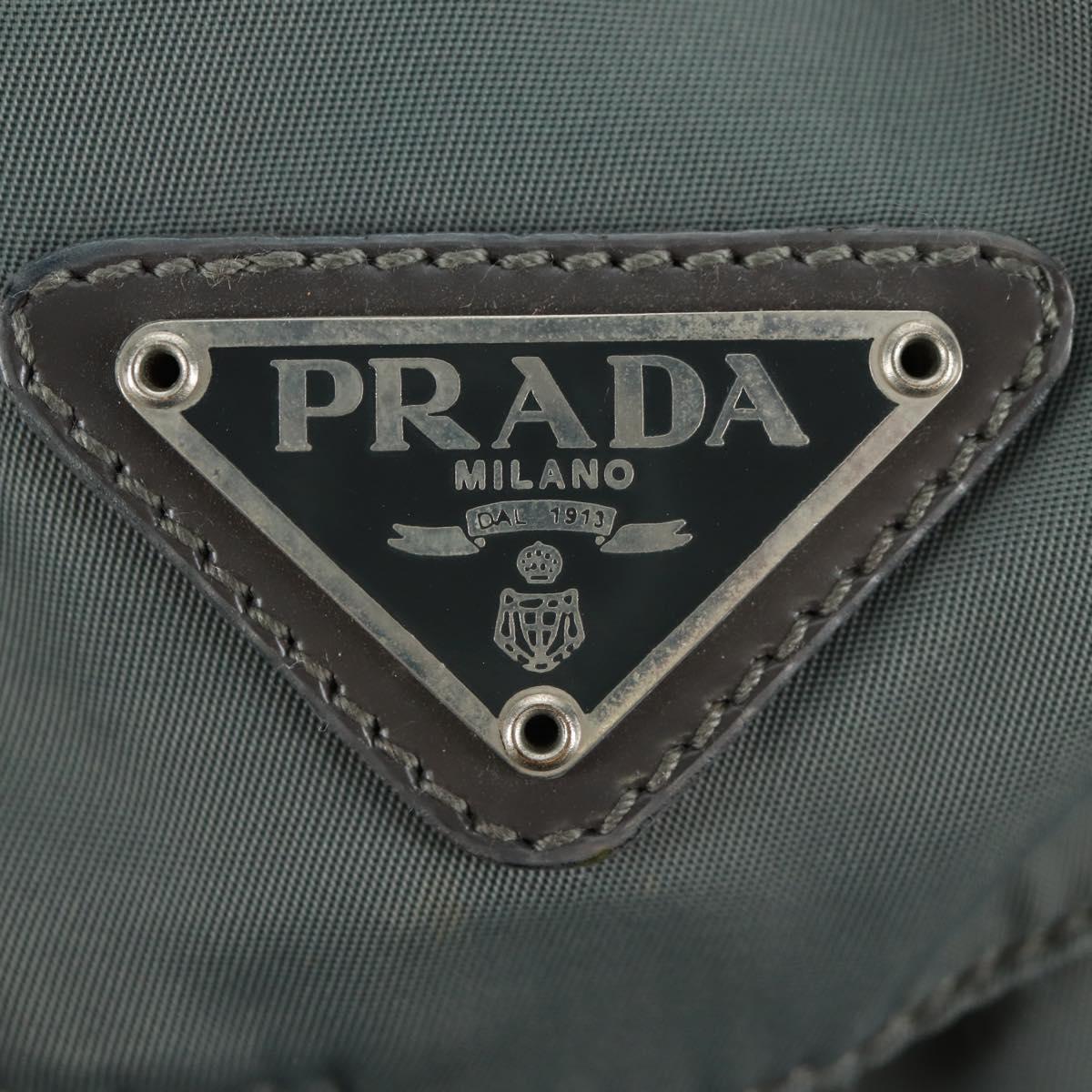 PRADA Backpack Nylon Gray Silver Auth gh1618