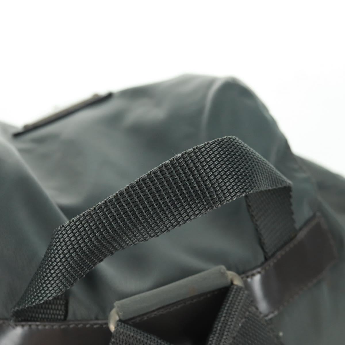 PRADA Backpack Nylon Gray Silver Auth gh1618
