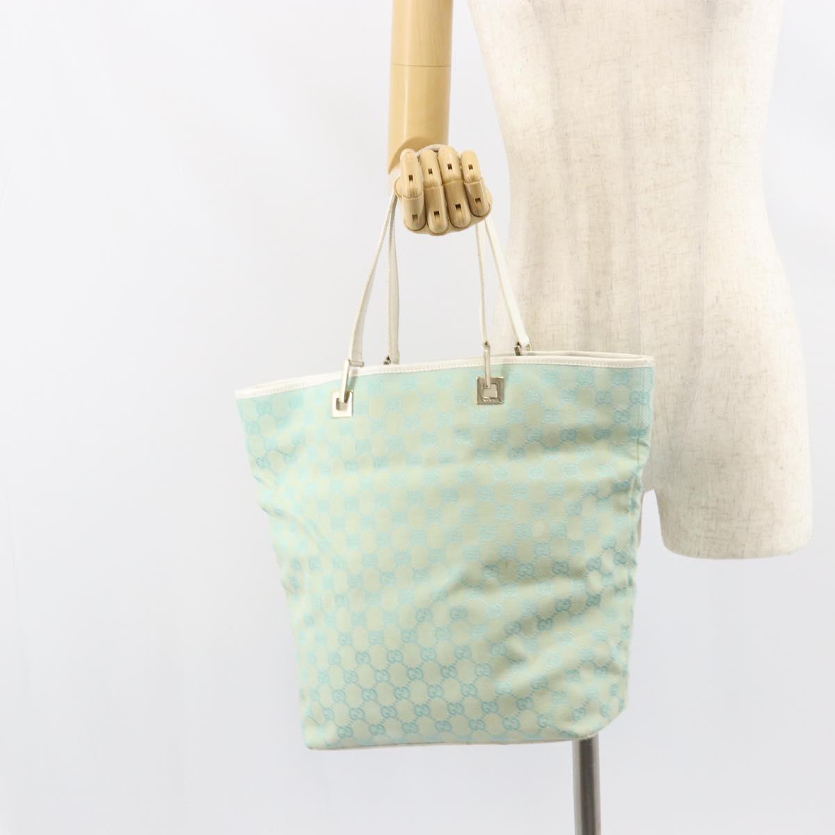 GUCCI GG Canvas Tote Bag Peppermint Gold 002 1098 3444 Auth gh1620