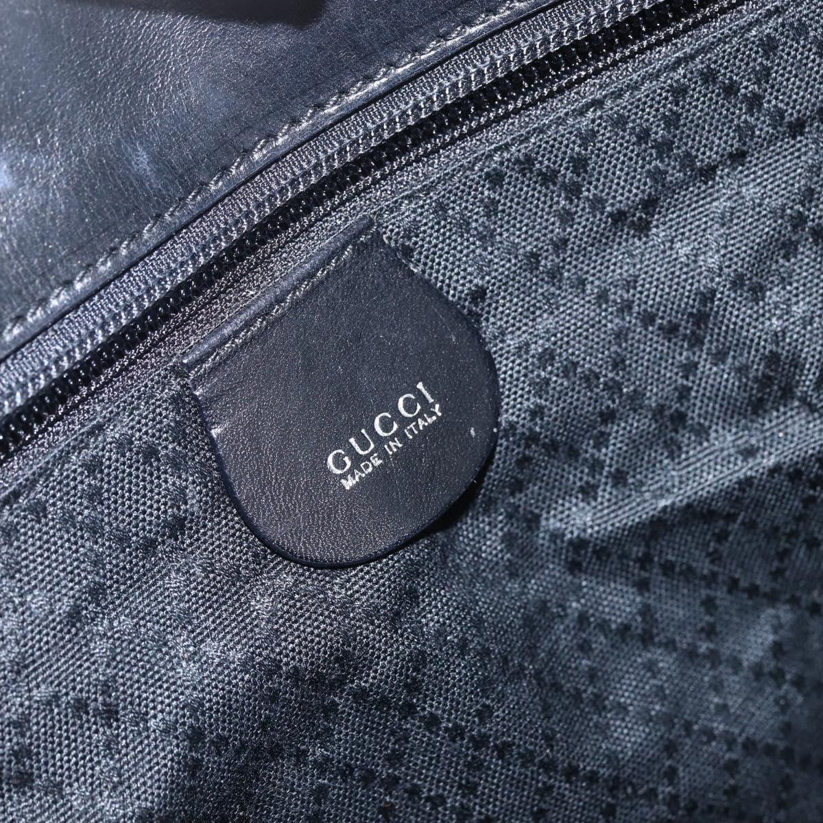 GUCCI Tote Bag Nylon Black Silver 002 2123 0455 Auth gh1622
