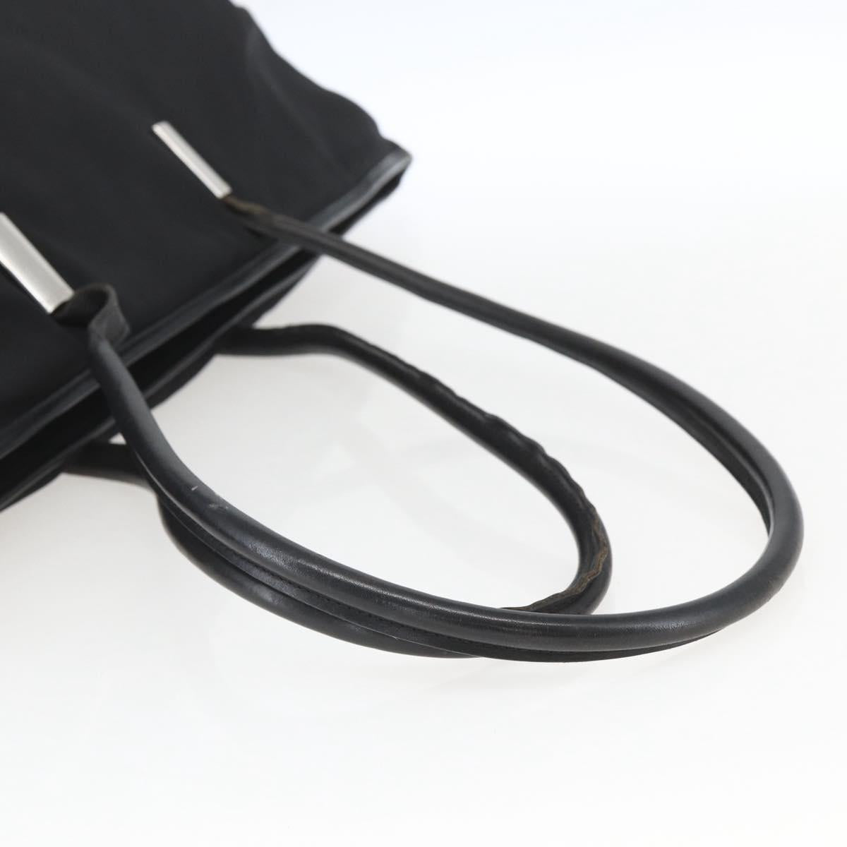 GUCCI Tote Bag Nylon Black Silver 002 2123 0455 Auth gh1622