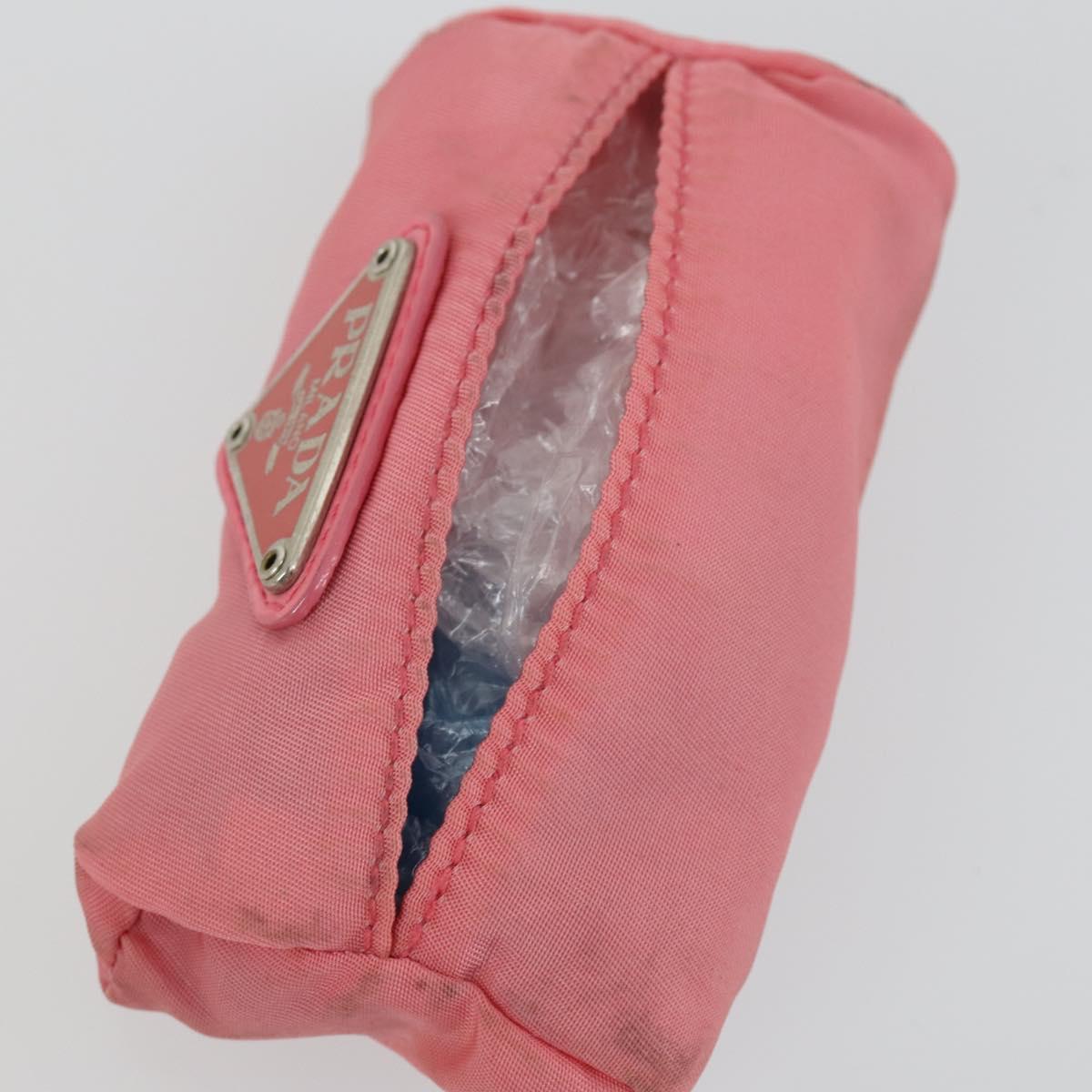 Burberrys PRADA Nova Check Pouch Nylon Canvas 3 Set Pink Brown beige Auth gh1623