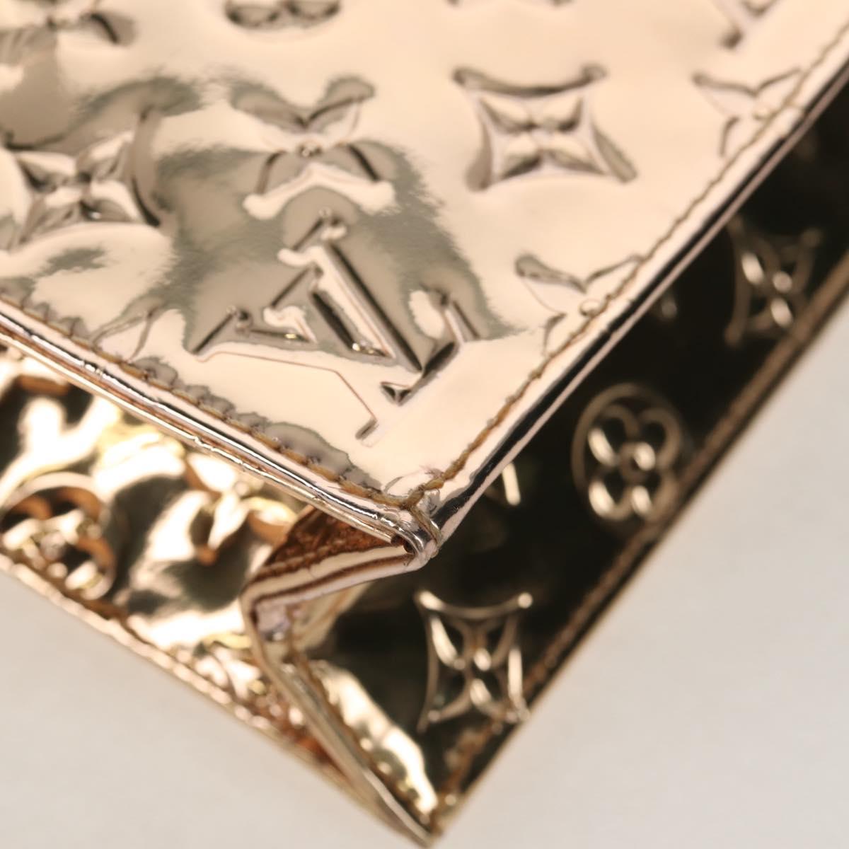 LOUIS VUITTON Monogram Miroir Sac Plat Hand Bag Gold Dore M40268 LV Auth gh1625SAV