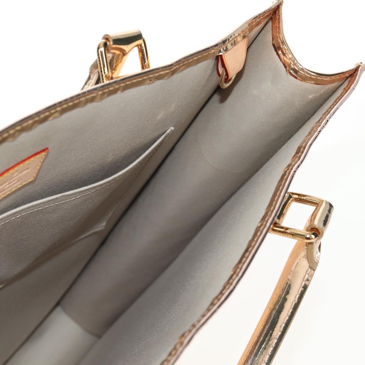 LOUIS VUITTON Monogram Miroir Sac Plat Hand Bag Gold Dore M40268 LV Auth gh1625SAV