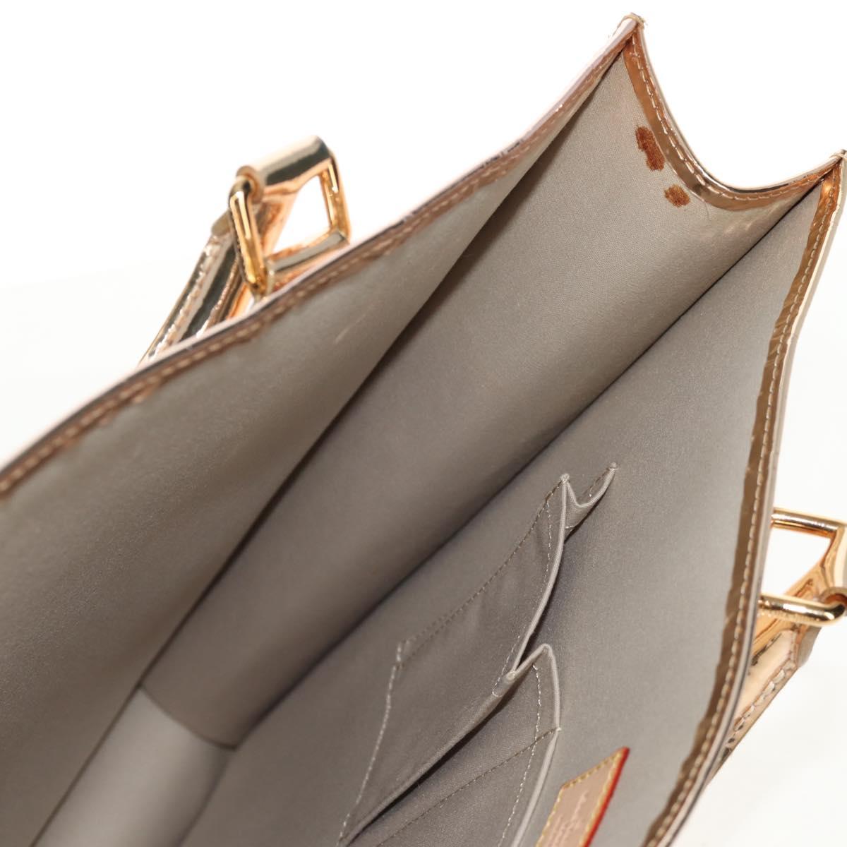 LOUIS VUITTON Monogram Miroir Sac Plat Hand Bag Gold Dore M40268 LV Auth gh1625SAV