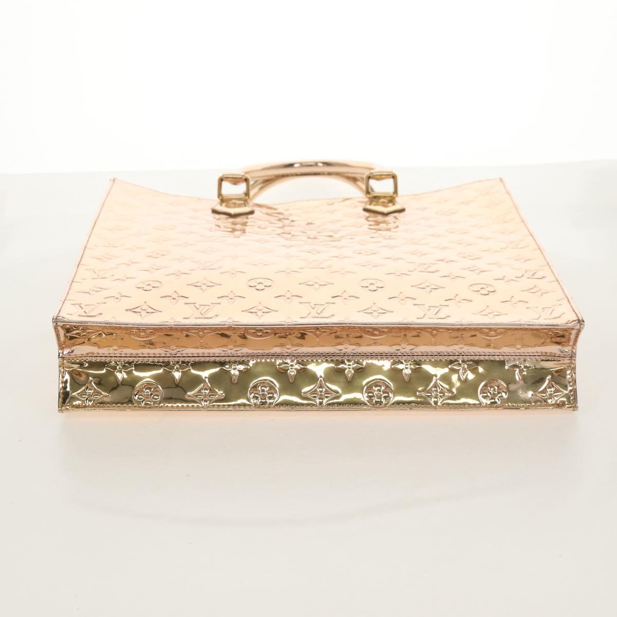LOUIS VUITTON Monogram Miroir Sac Plat Hand Bag Gold Dore M40268 LV Auth gh1625SAV