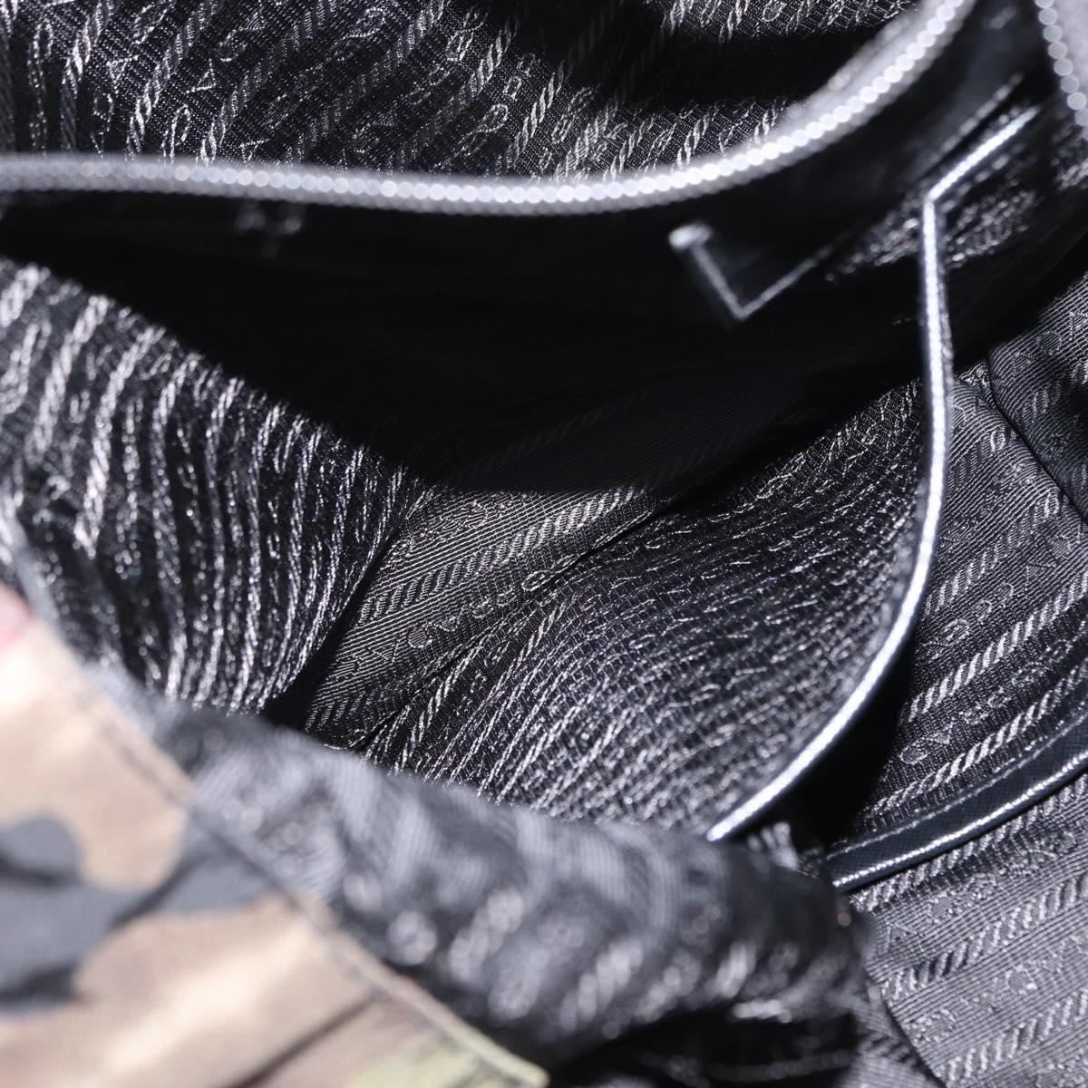 PRADA Camouflage Tote Bag Nylon Khaki Auth gh1628