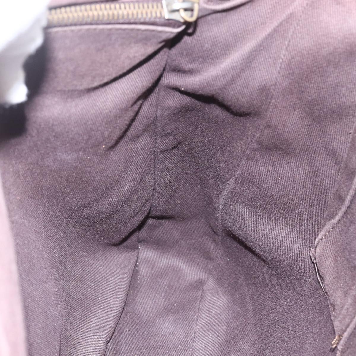CELINE Macadam Canvas Tote Bag Beige Gold Auth gh1636