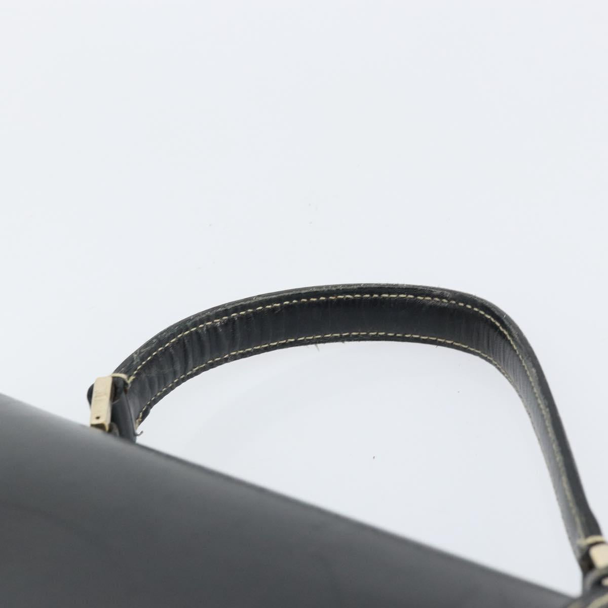 GUCCI Hand Bag Leather Black Gold 000 0857 Auth gh1638