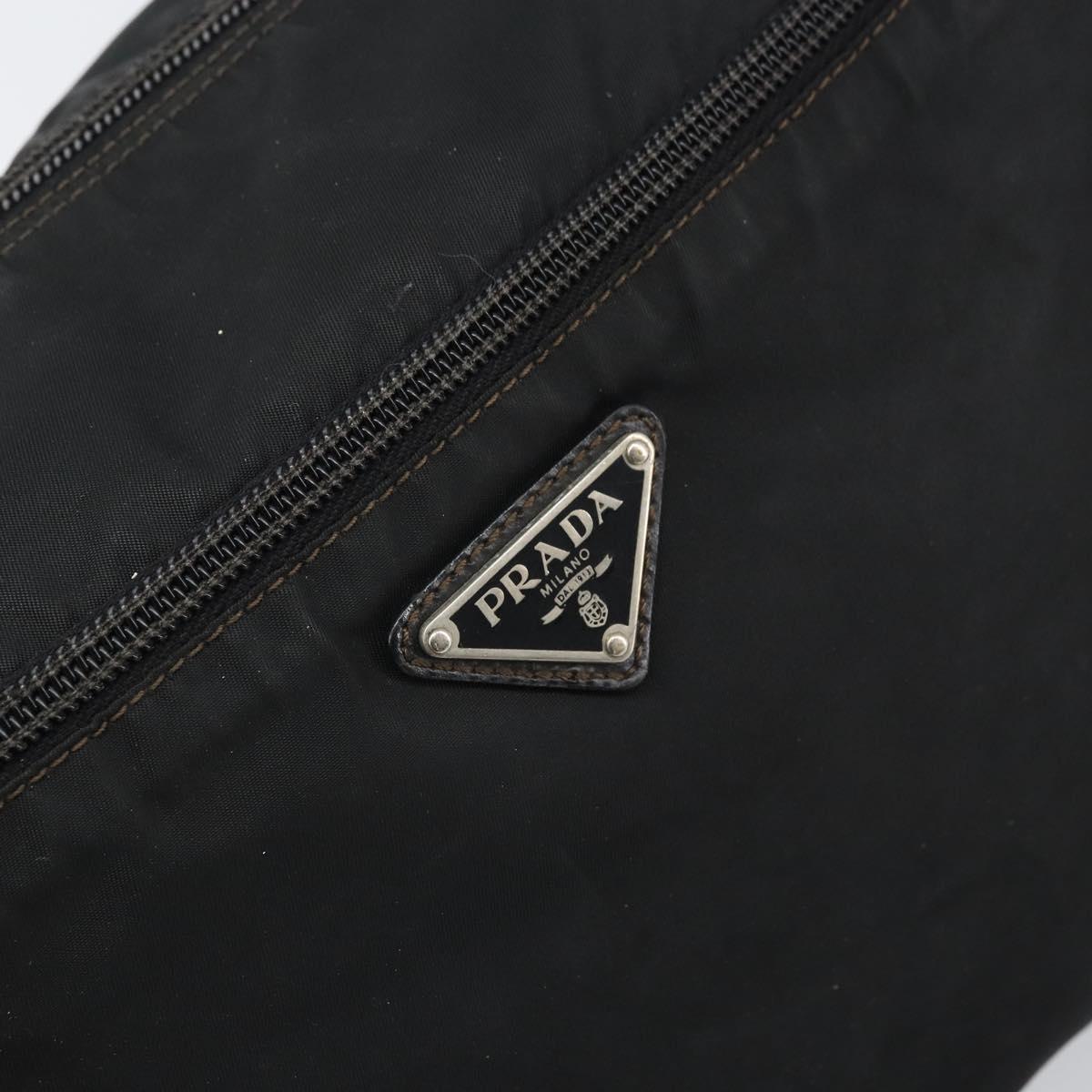 PRADA Shoulder Bag Nylon Black Silver Auth gh1639