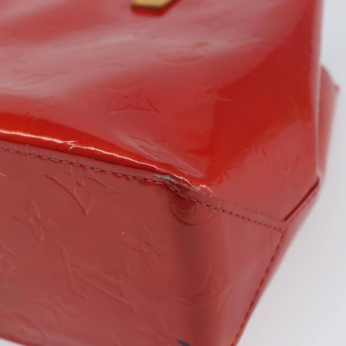 LOUIS VUITTON Monogram Vernis Reade PM Hand Bag Red Rouge M91088 LV Auth gh1641
