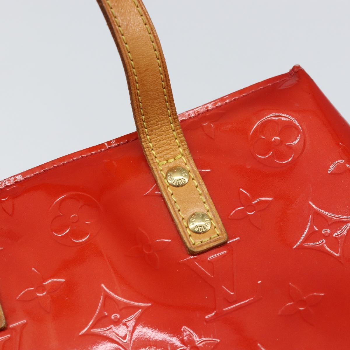 LOUIS VUITTON Monogram Vernis Reade PM Hand Bag Red Rouge M91088 LV Auth gh1641