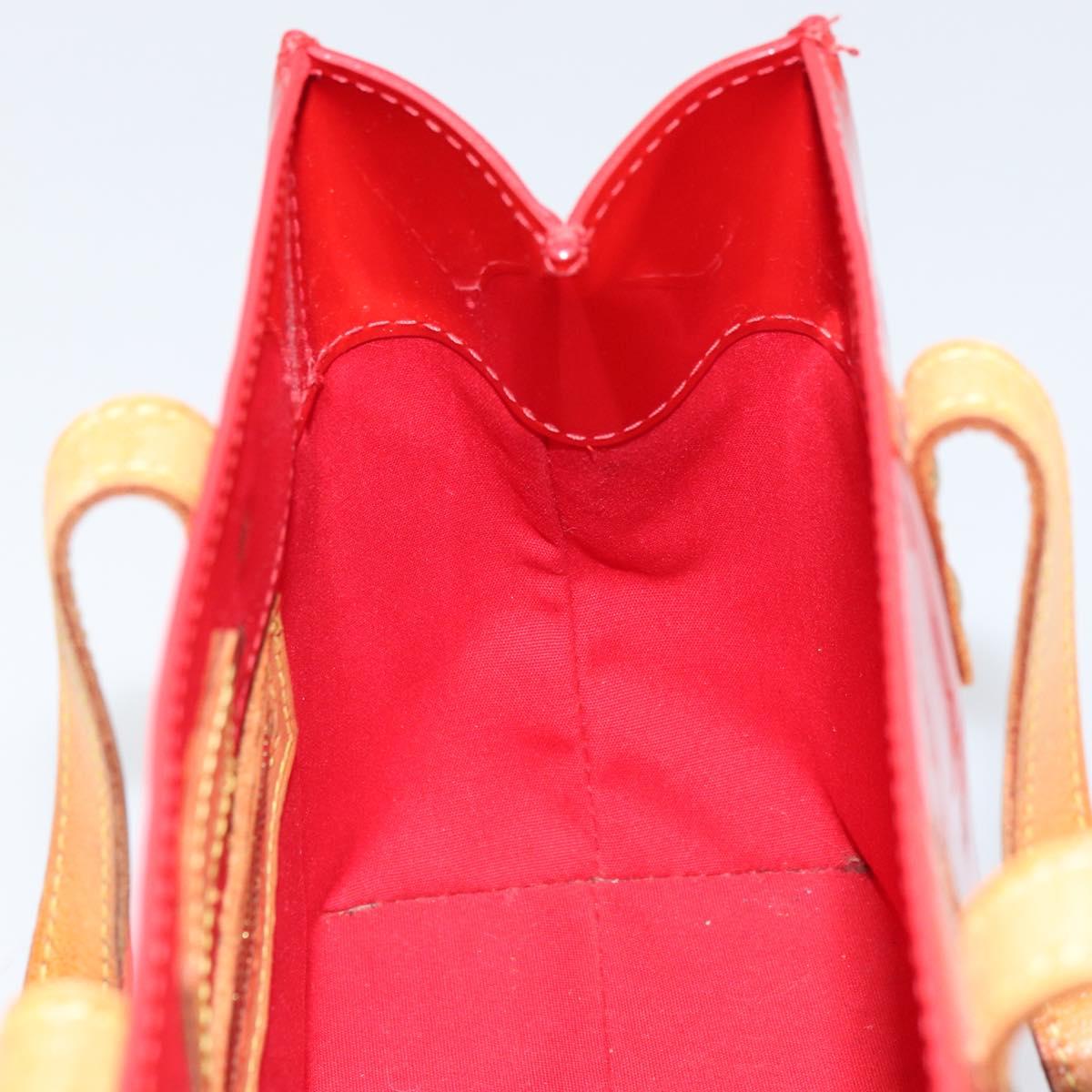 LOUIS VUITTON Monogram Vernis Reade PM Hand Bag Red Rouge M91088 LV Auth gh1641