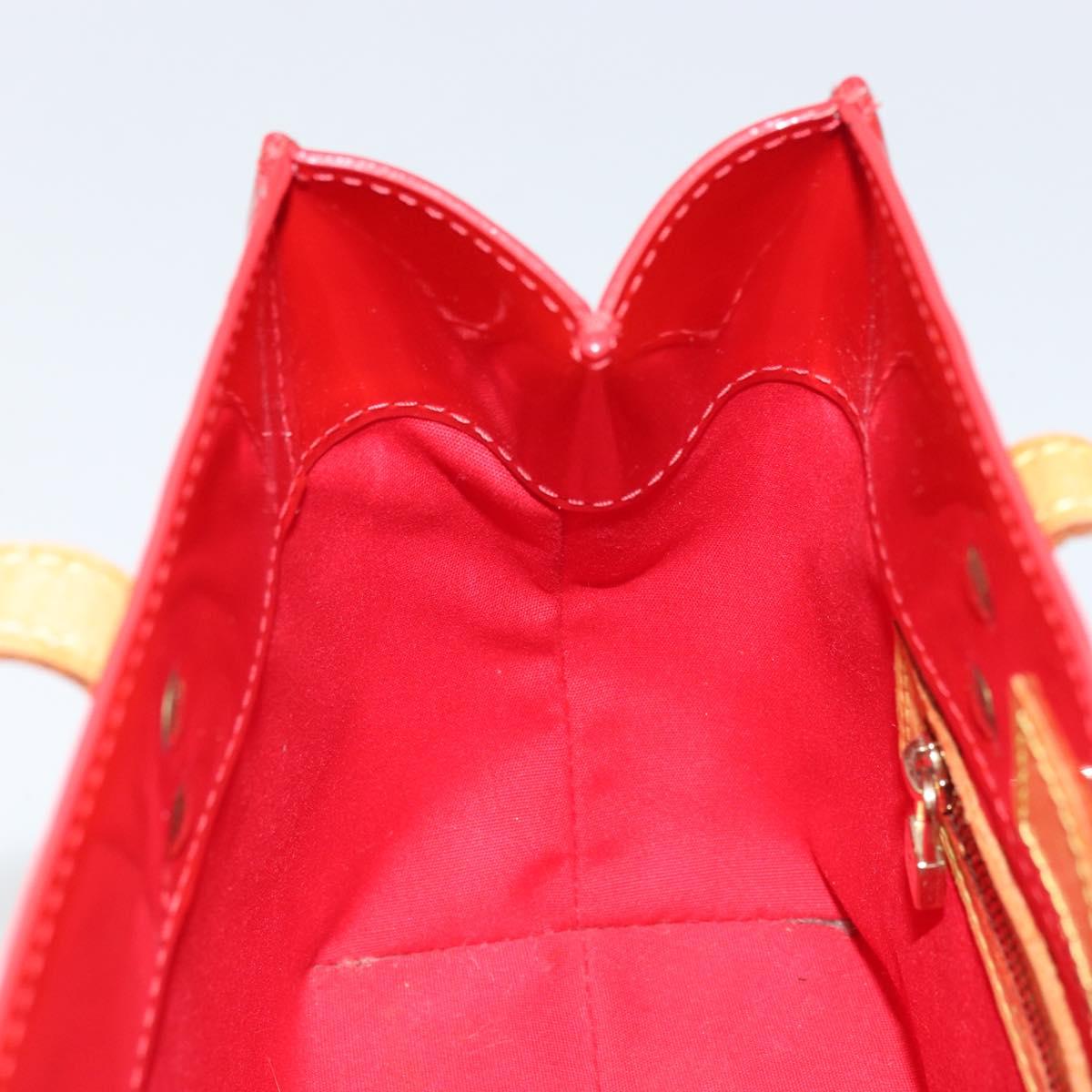 LOUIS VUITTON Monogram Vernis Reade PM Hand Bag Red Rouge M91088 LV Auth gh1641
