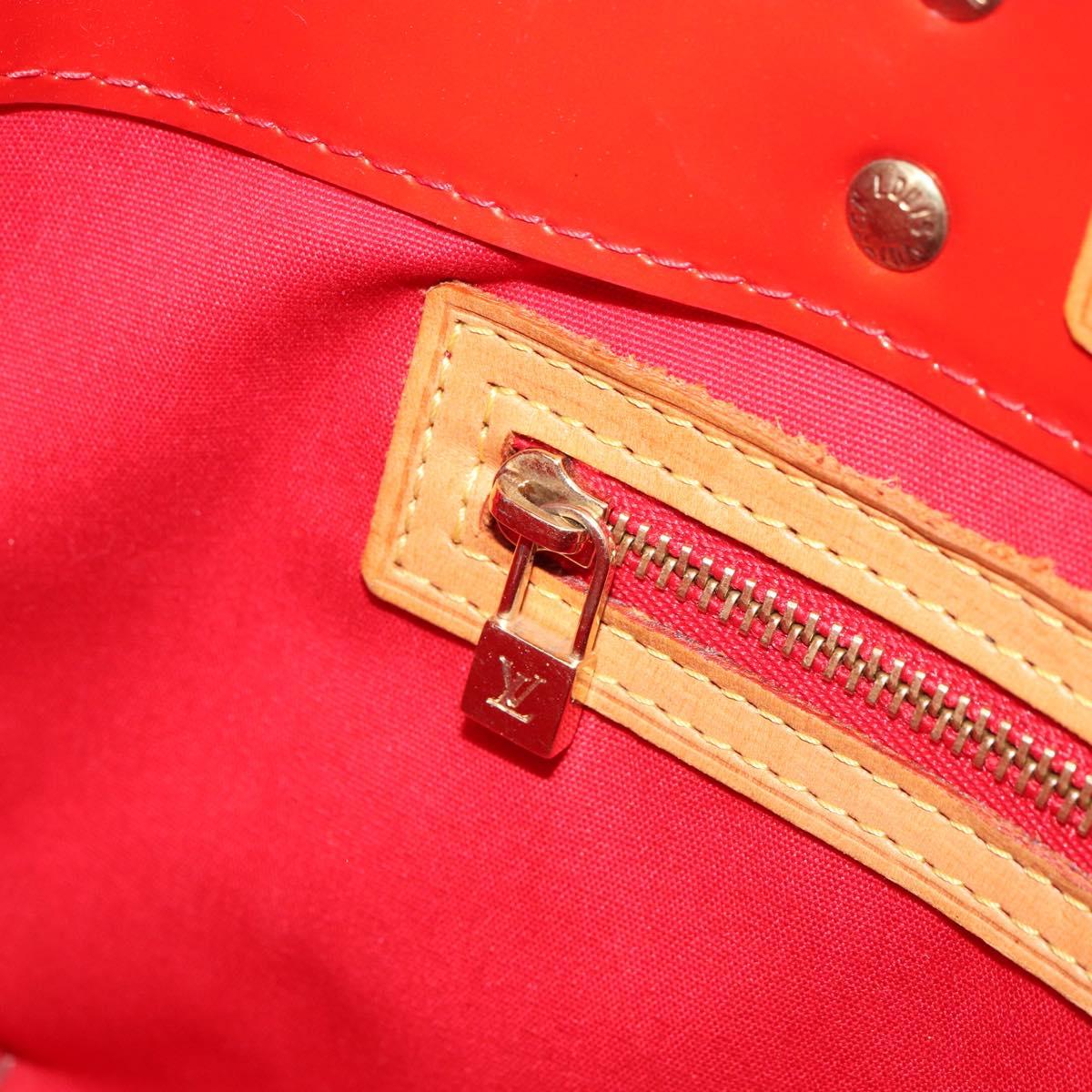 LOUIS VUITTON Monogram Vernis Reade PM Hand Bag Red Rouge M91088 LV Auth gh1641