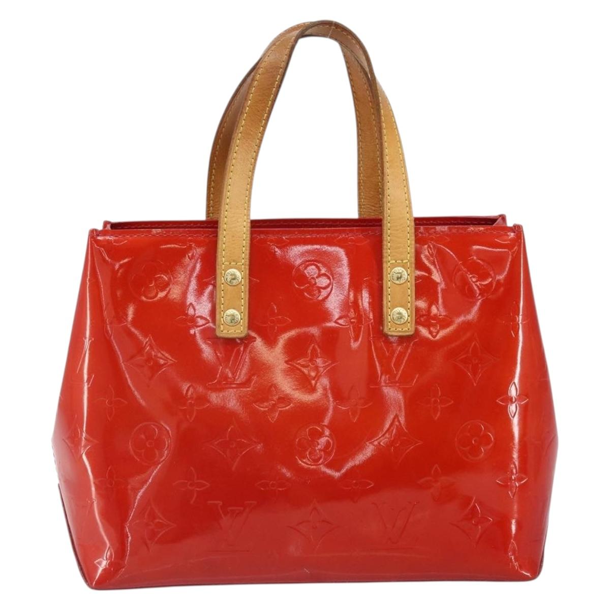 LOUIS VUITTON Monogram Vernis Reade PM Hand Bag Red Rouge M91088 LV Auth gh1641