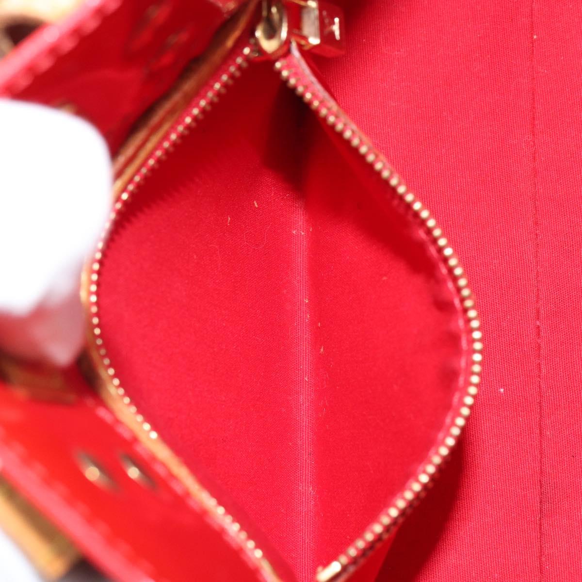 LOUIS VUITTON Monogram Vernis Reade PM Hand Bag Red Rouge M91088 LV Auth gh1641
