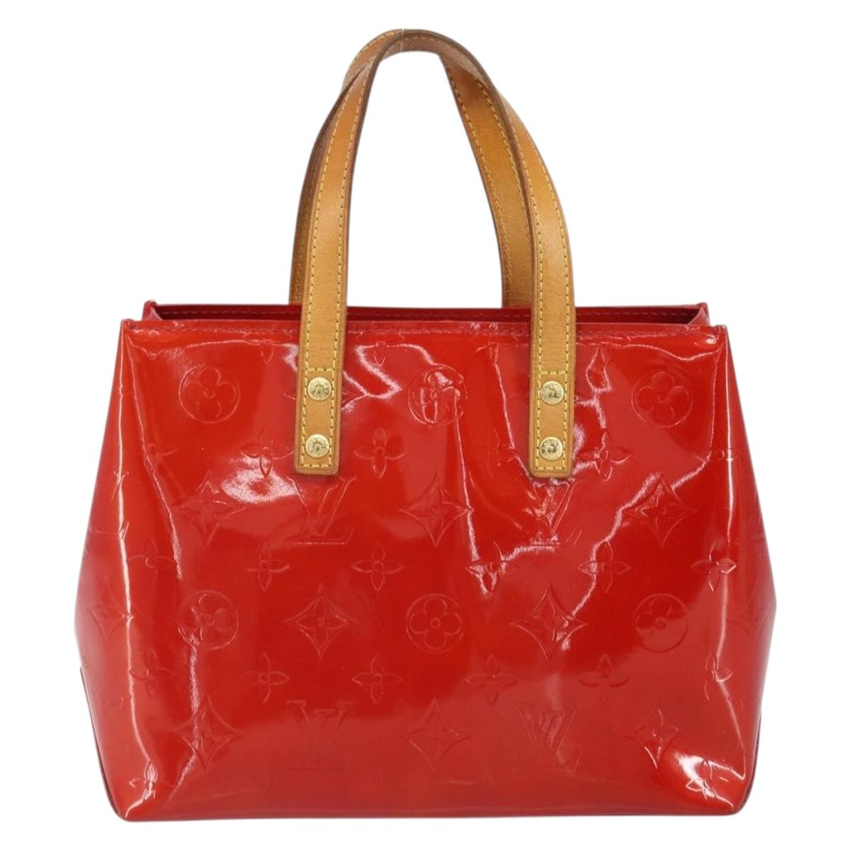 LOUIS VUITTON Monogram Vernis Reade PM Hand Bag Red Rouge M91088 LV Auth gh1641