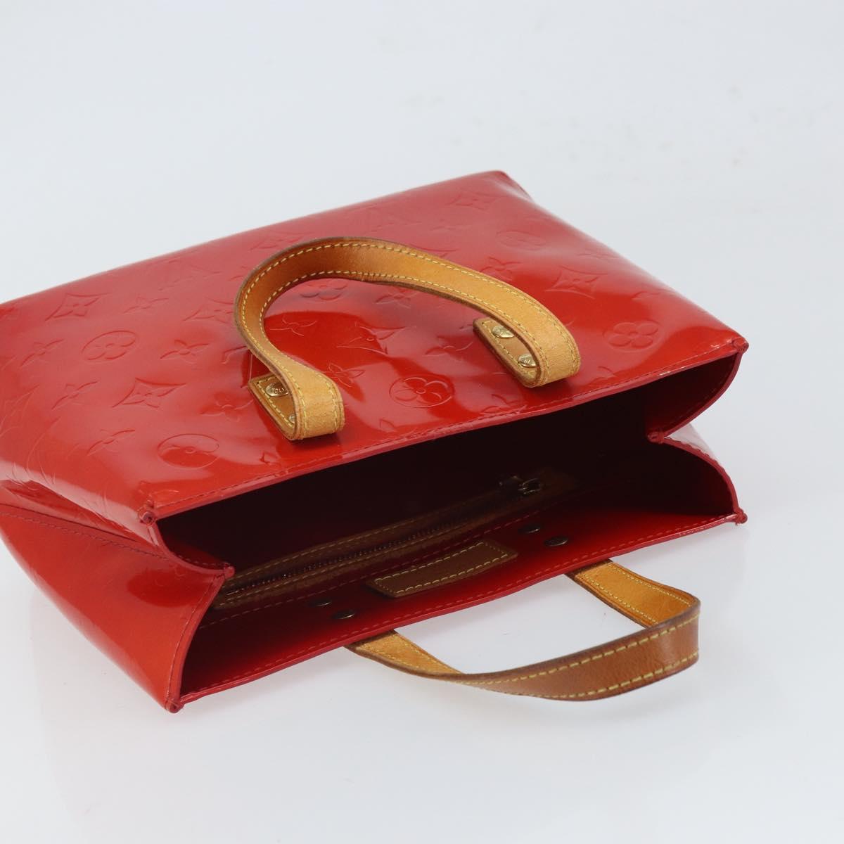 LOUIS VUITTON Monogram Vernis Reade PM Hand Bag Red Rouge M91088 LV Auth gh1641