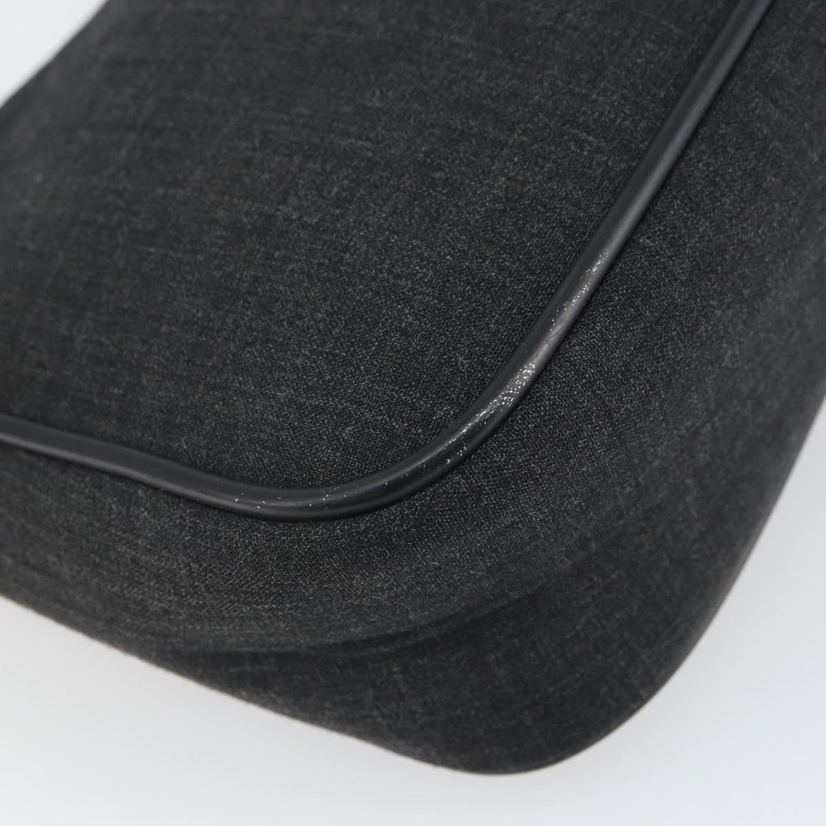 PRADA Sports Accessory Pouch Canvas Gray Auth gh1644