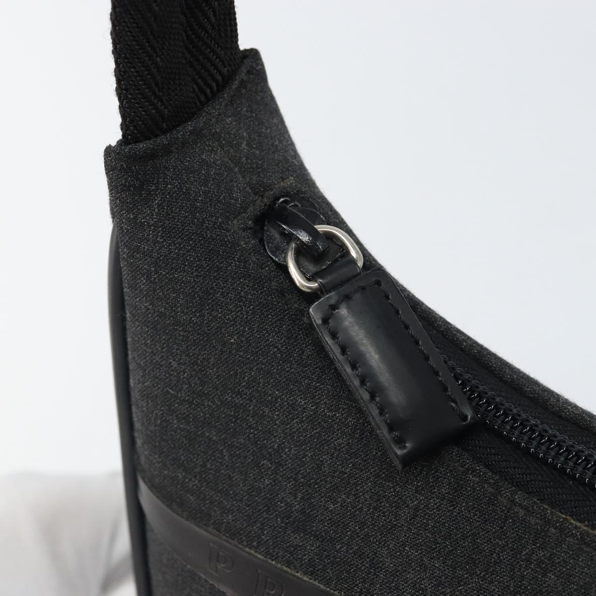 PRADA Sports Accessory Pouch Canvas Gray Auth gh1644
