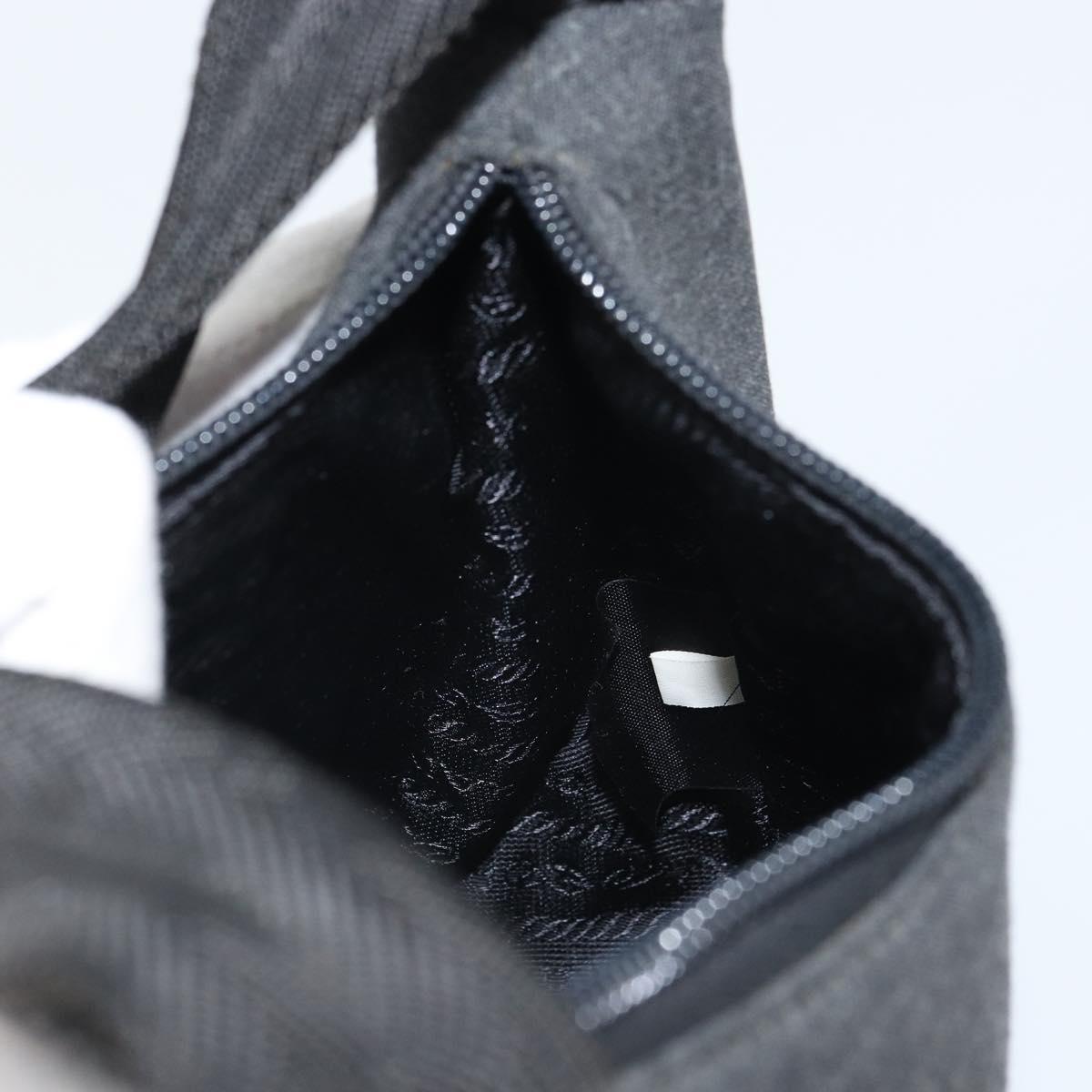 PRADA Sports Accessory Pouch Canvas Gray Auth gh1644
