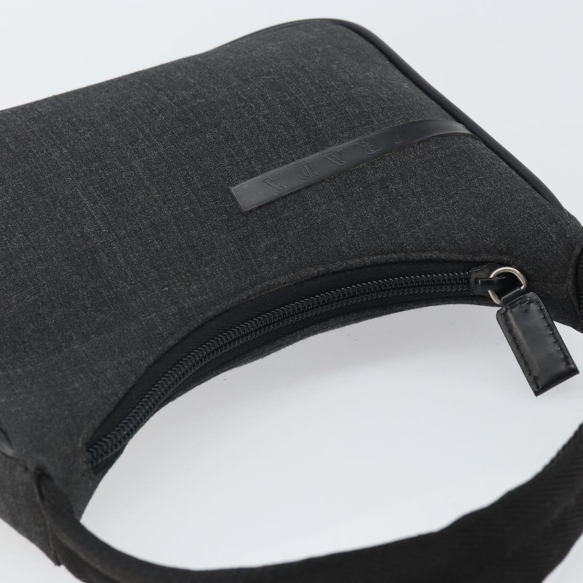 PRADA Sports Accessory Pouch Canvas Gray Auth gh1644