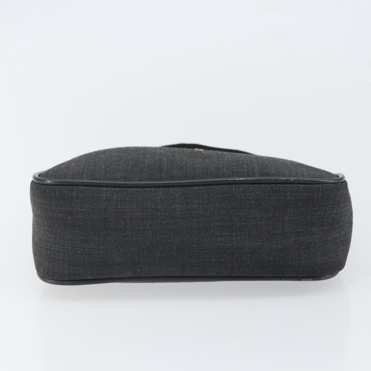 PRADA Sports Accessory Pouch Canvas Gray Auth gh1644
