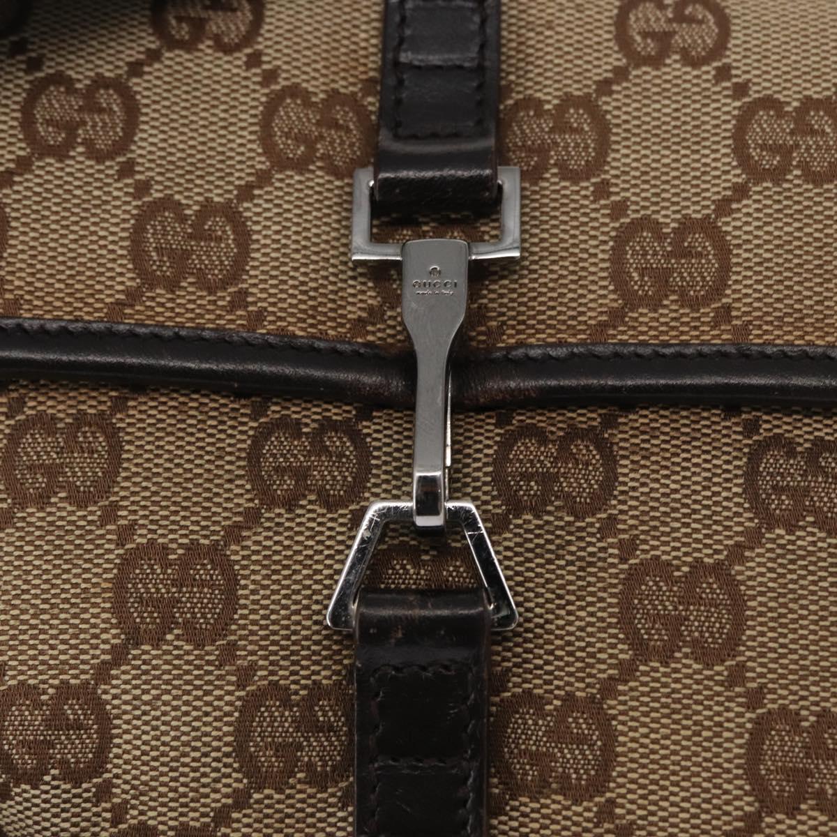 GUCCI GG Canvas Body Bag Beige Silver 92543 Auth gh1646