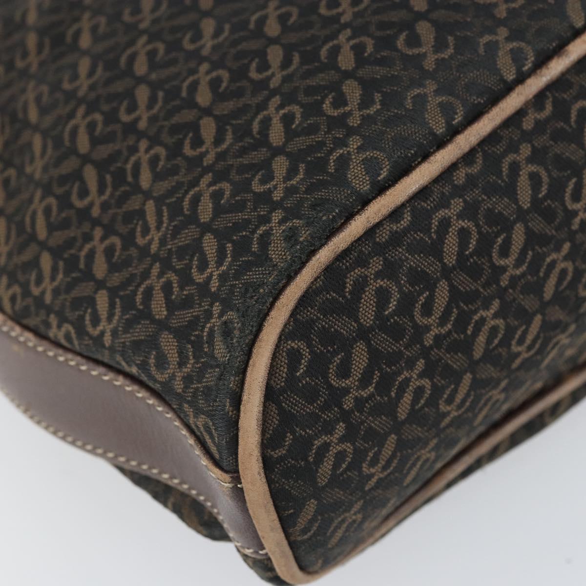 LOEWE Shoulder Bag Canvas Brown Gold Auth gh1652