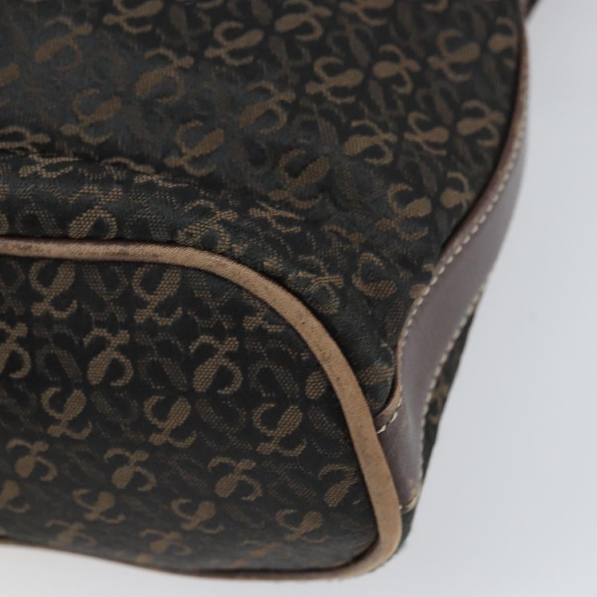 LOEWE Shoulder Bag Canvas Brown Gold Auth gh1652