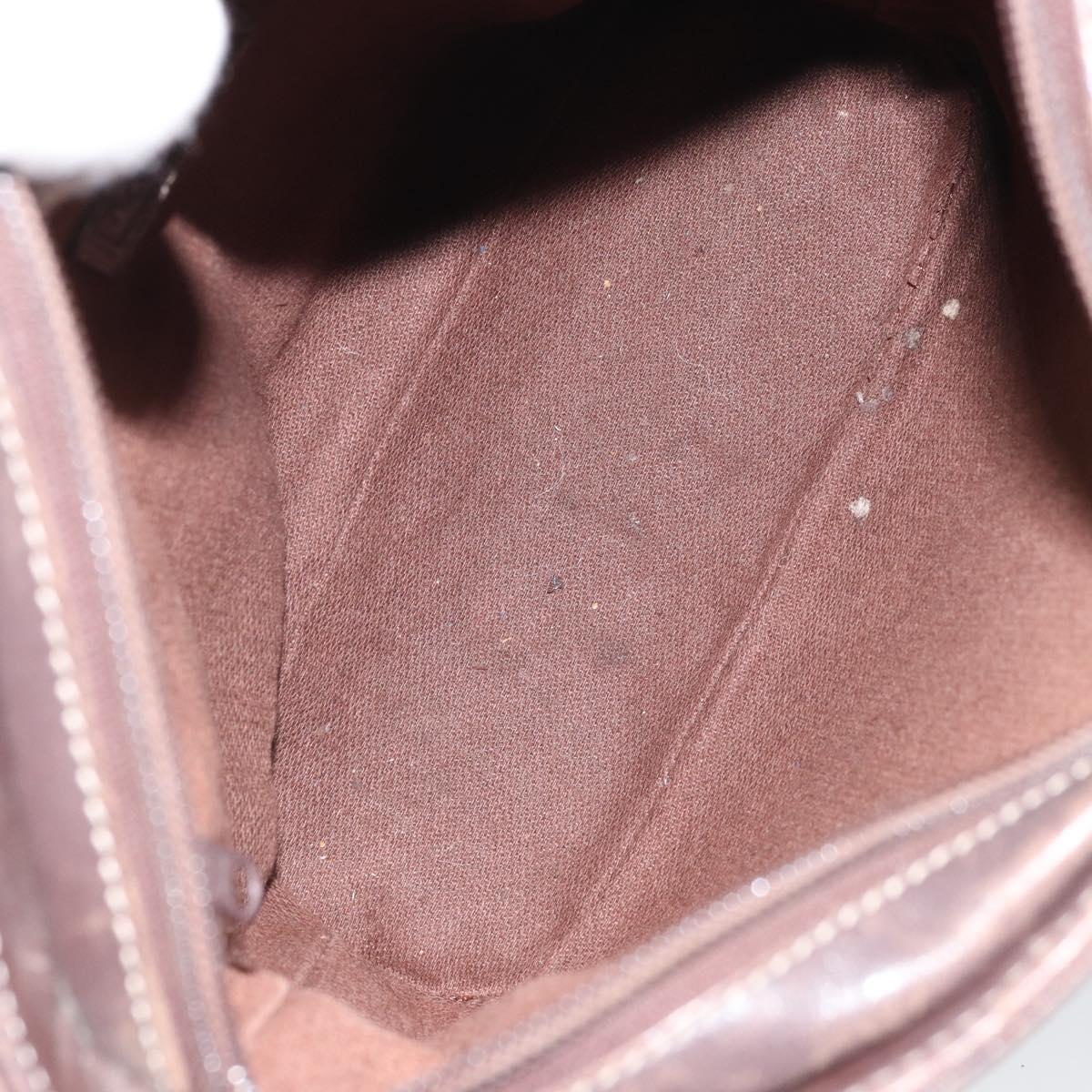LOEWE Shoulder Bag Canvas Brown Gold Auth gh1652