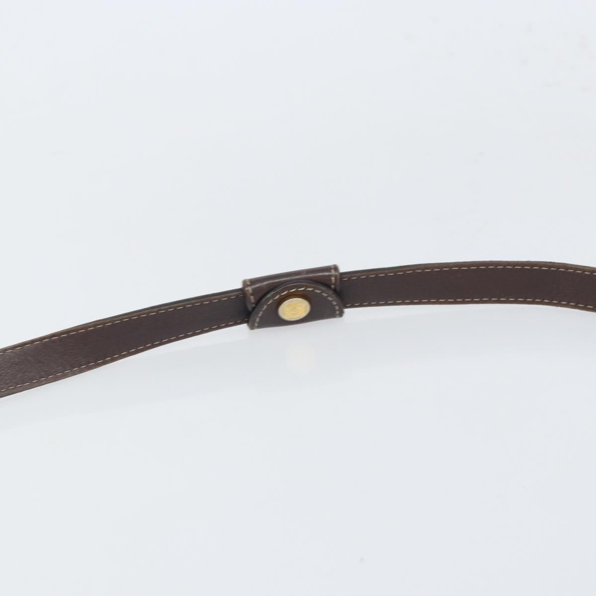 LOEWE Shoulder Bag Canvas Brown Gold Auth gh1652