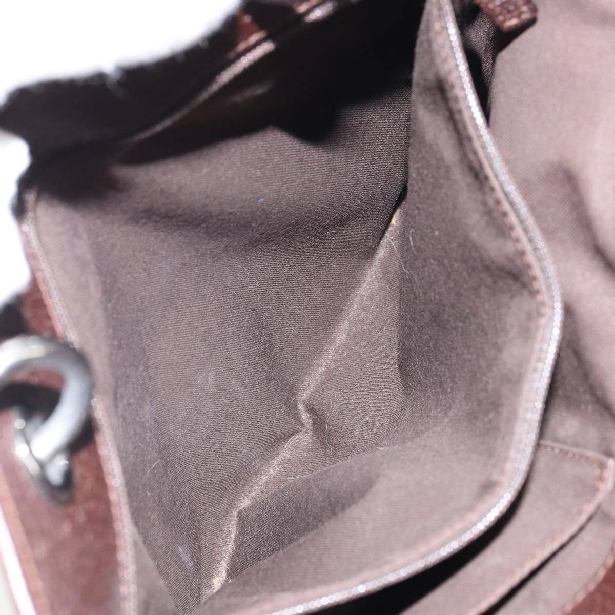 GUCCI GG Canvas Tote Bag Beige Silver 120840 Auth gh1653