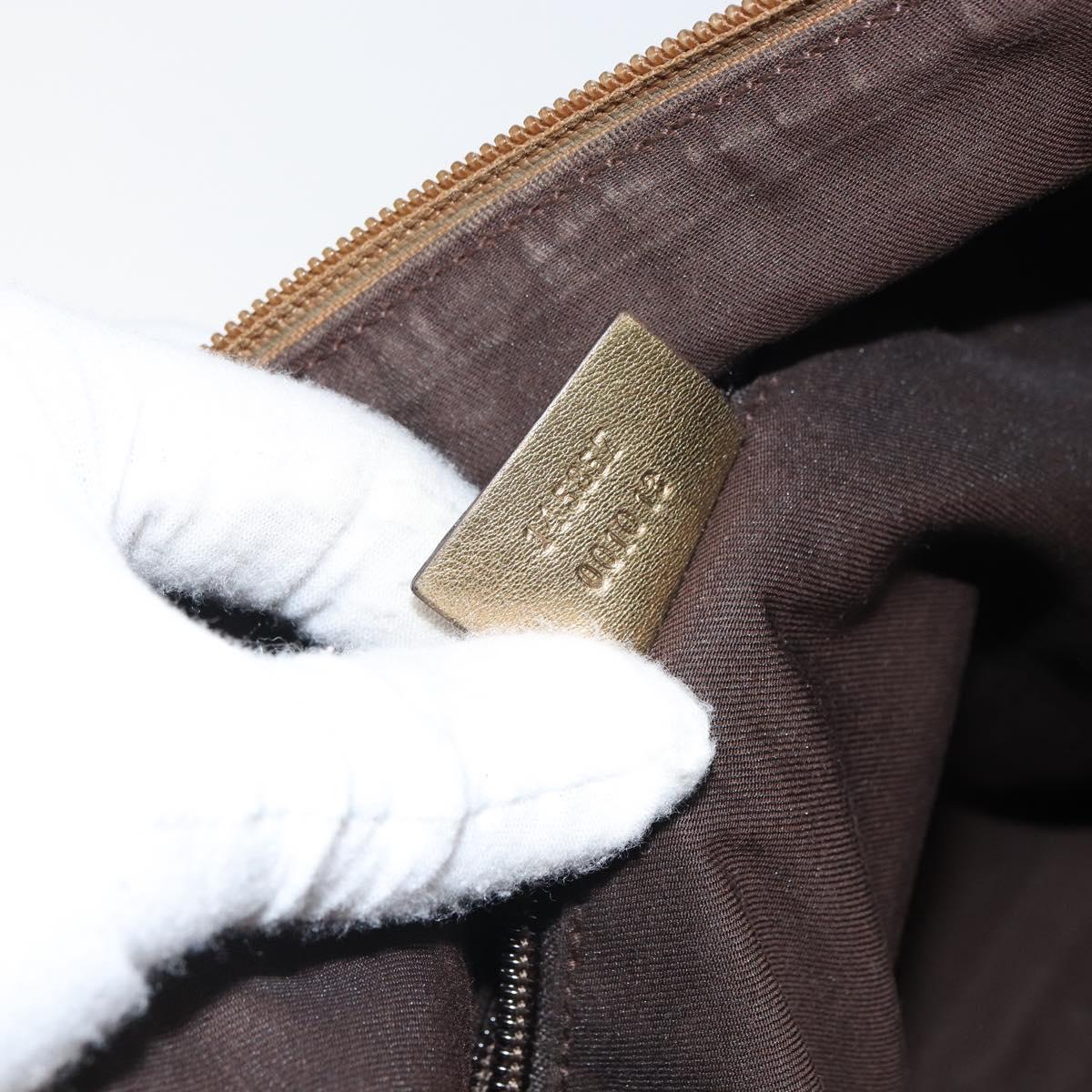 GUCCI GG Canvas Shoulder Bag Beige Gold 145857 Auth gh1654