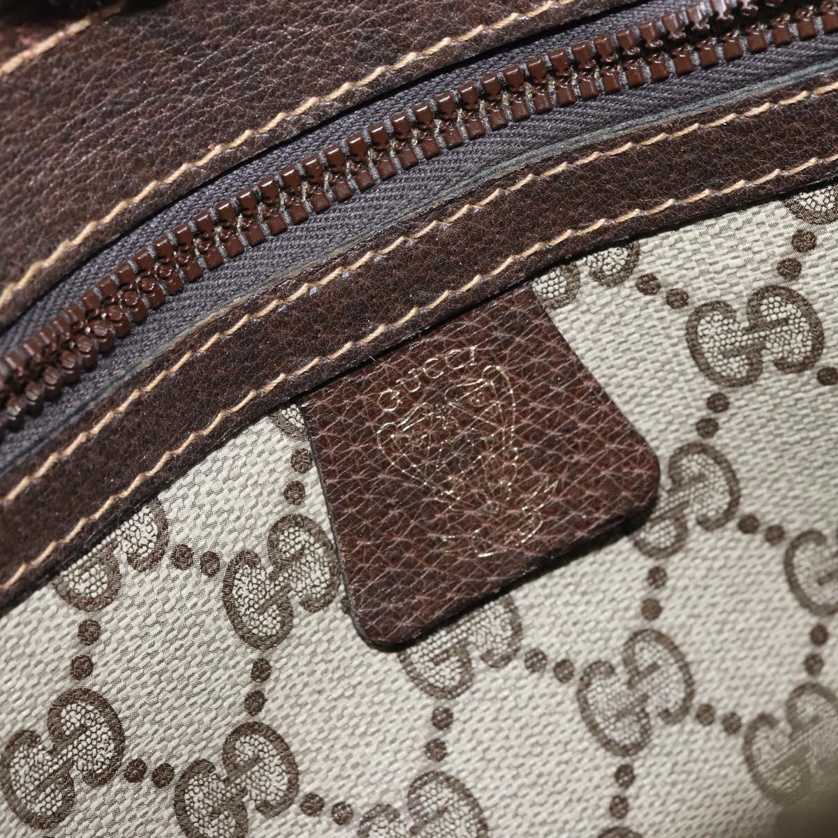 GUCCI GG Supreme Sherry Line Hand Bag PVC 2way Beige Gold Auth gh1655