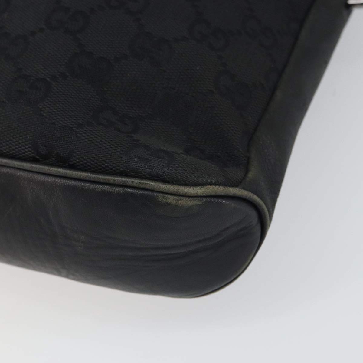 GUCCI GG Canvas Shoulder Bag Black Silver 109106 Auth gh1665