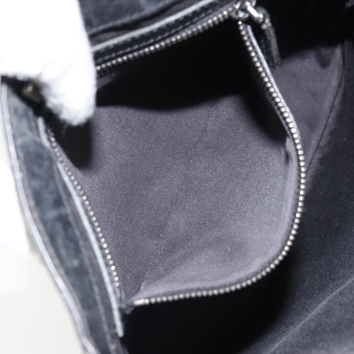 GUCCI GG Canvas Shoulder Bag Black Silver 109106 Auth gh1665