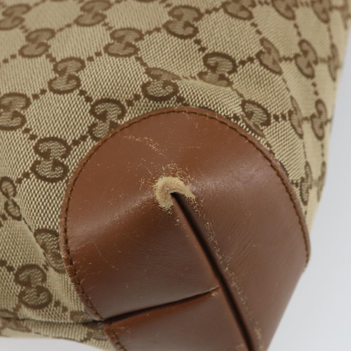 GUCCI GG Canvas Web Sherry Line Shoulder Bag Beige Gold 337598 Auth gh1670