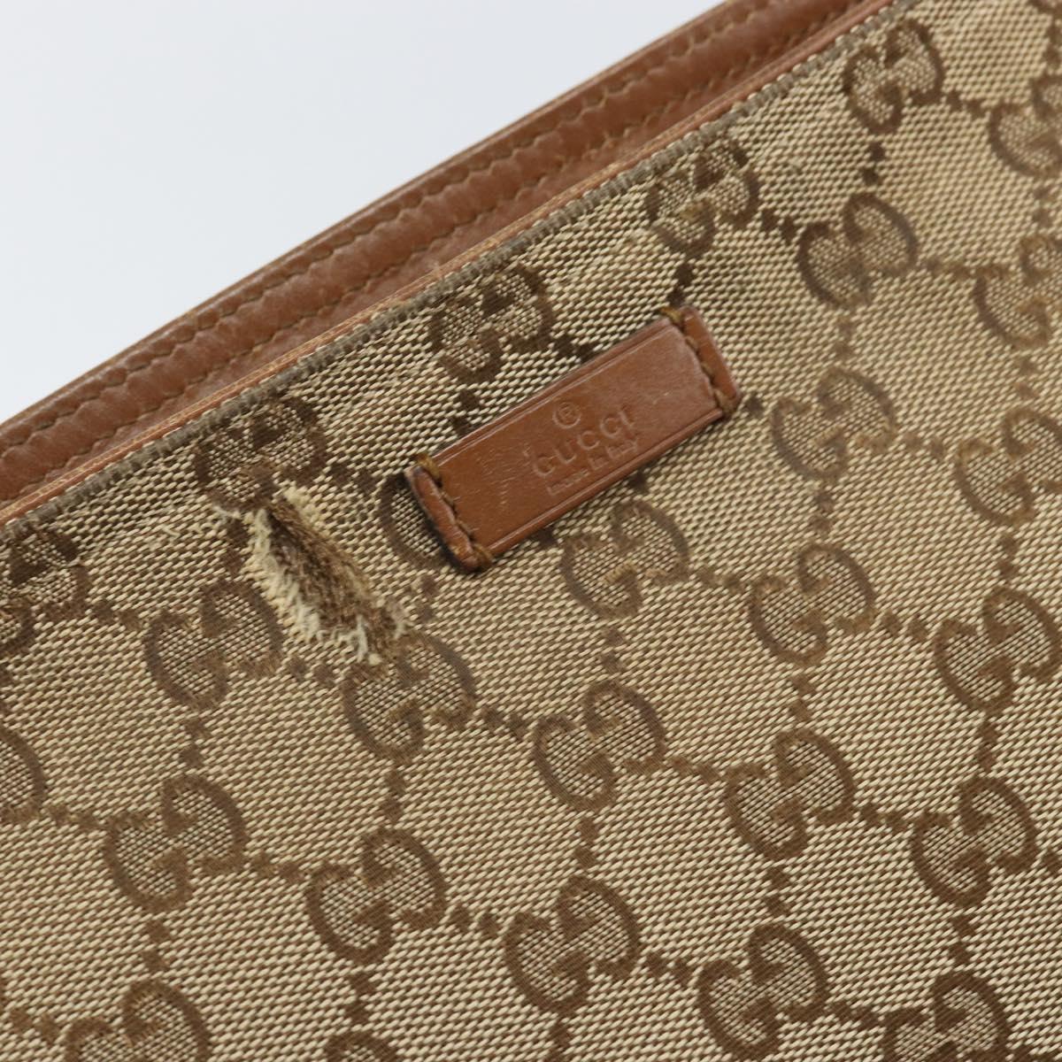 GUCCI GG Canvas Web Sherry Line Shoulder Bag Beige Gold 337598 Auth gh1670