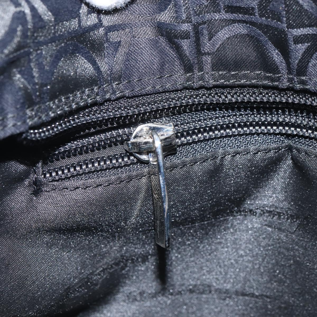 Salvatore Ferragamo Gancini Tote Bag Nylon Black Silver Auth gh1671